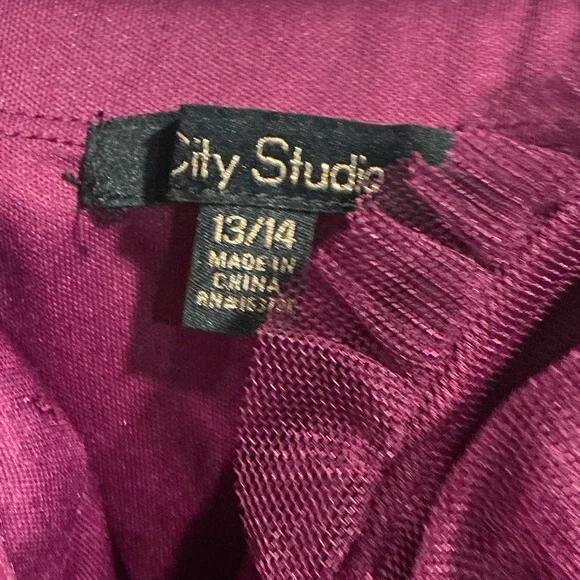 City Studio Strapless Plum Dress - Picture 5 of 8